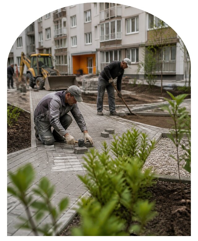 Благоустройство двора многоквартирного дома в Балахне